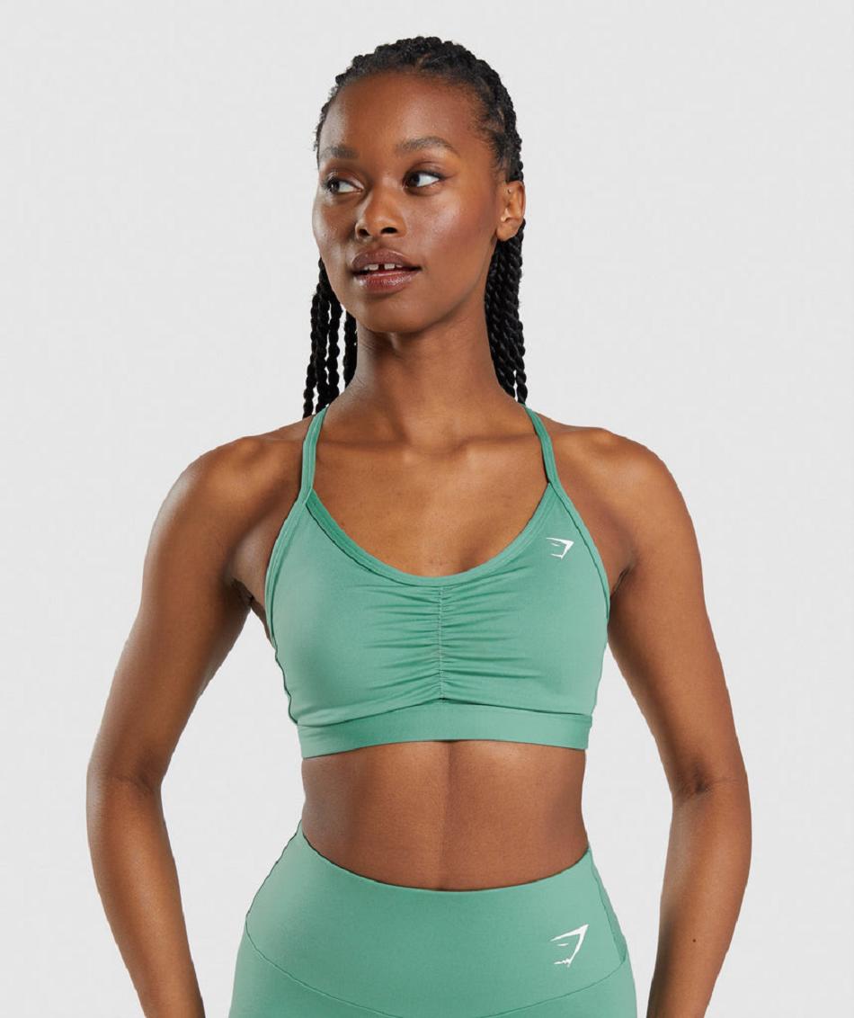 Sujetadores Deportivos Gymshark Ruched Mujer Verde | CO 2166HAP